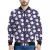 Star And Sheep Pattern Print Bomber Jacket
