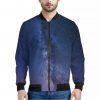 Stars Night Milky Way Print Bomber Jacket