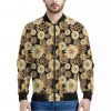 Steampunk Chamomile Pattern Print Bomber Jacket