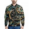 Steampunk Cogs And Gears Print Bomber Jacket