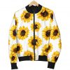 Sunflower Polka Dot Pattern Print Bomber Jacket