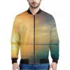 Sunrise Beach Print Bomber Jacket