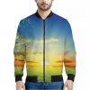 Sunrise Meadow Print Bomber Jacket