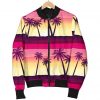 Sunset Palm Tree Pattern Print Bomber Jacket