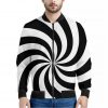 Swirl Optical Illusion Print Bomber Jacket