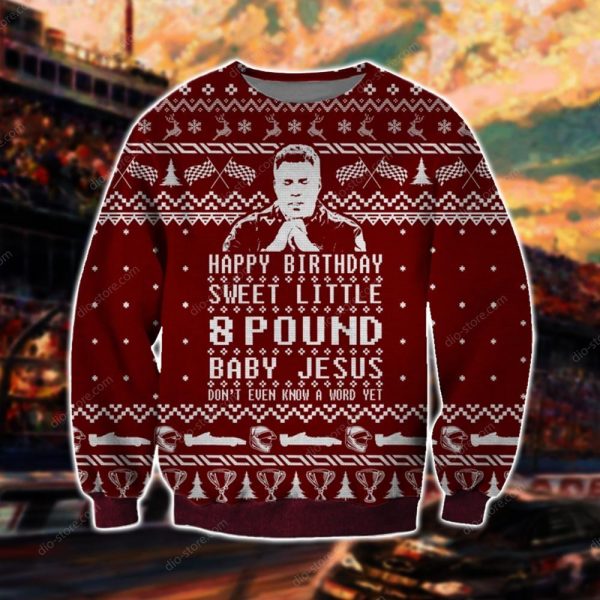 Talladega Nights Knitting Pattern 3D Print Ugly Christmas Sweatshirt
