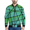 Teal Stained Glass Mosaic Print Bomber Jacket