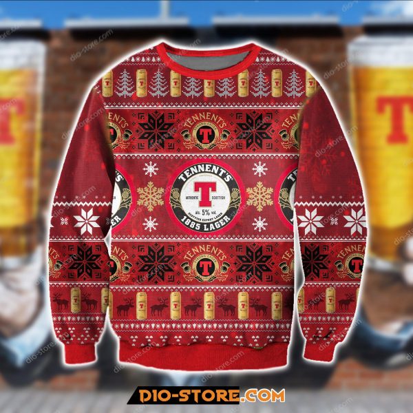 Tennent'S 1885 Lager Beer Knitting Pattern 3D Print Ugly Sweatshirt