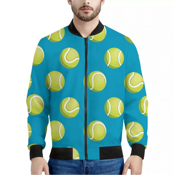 Tennis Theme Pattern Print Bomber Jacket