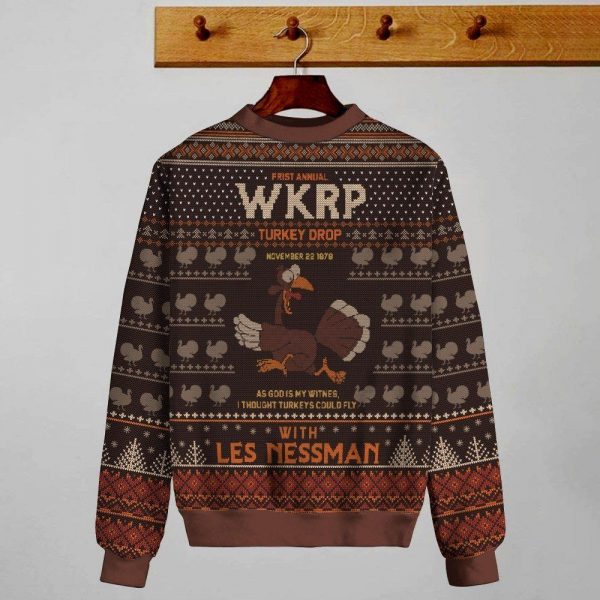 Thanks Giving Knitting Pattern 3D Print Ugly Christmas Sweatshirt