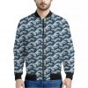 The Great Kanagawa Wave Pattern Print Bomber Jacket