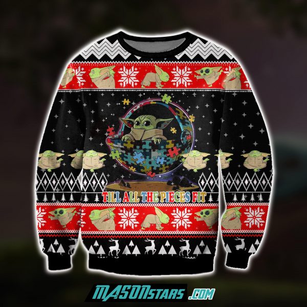 Till All The Pieces Fit 3D Print Ugly Christmas Sweatshirt
