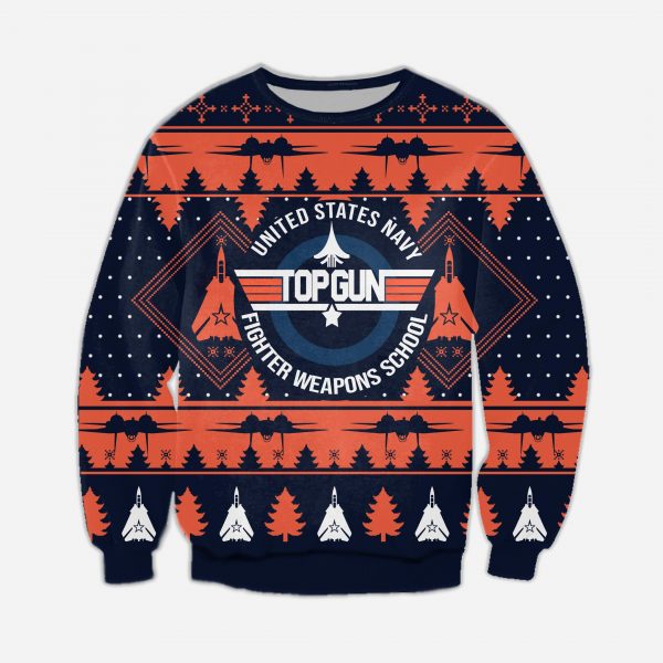 Top Gun Knitting Pattern 3D Print Ugly Sweatshirt