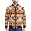Tribal Southwestern Navajo Pattern Print Bomber Jacket