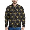 Trippy Dancing Skeleton Pattern Print Bomber Jacket