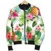 Tropical Aloha Pineapple Pattern Print Bomber Jacket