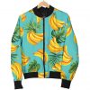 Tropical Banana Leaf Pattern Print Bomber Jacket