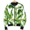 Tropical Banana Leaves Pattern Print Bomber Jacket