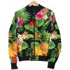 Tropical Hawaiian Fruits Pattern Print Bomber Jacket