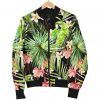 Tropical Hawaiian Parrot Pattern Print Bomber Jacket