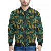 Tropical Jaguar Pattern Print Bomber Jacket