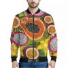 Tropical Jungle Fruits Pattern Print Bomber Jacket