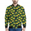 Tropical Lemon Pattern Print Bomber Jacket