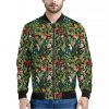 Tropical Patchwork Pattern Print Bomber Jacket