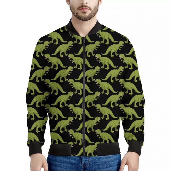 Tyrannosaurus Rex Pattern Print Bomber Jacket
