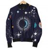 Universe Galaxy Outer Space Print Bomber Jacket