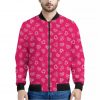 Valentine's Day Geometric Heart Print Bomber Jacket