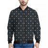 Vintage Crown Pattern Print Bomber Jacket