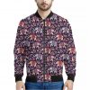Vintage Indian Elephant Pattern Print Bomber Jacket