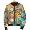 Vintage Mandala Bohemian Pattern Print Bomber Jacket