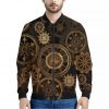 Vintage Steampunk Gears Print Bomber Jacket