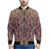 Vintage Western Damask Floral Print Bomber Jacket