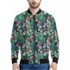 Watercolor Blooming Cactus Print Bomber Jacket