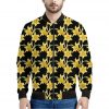 Watercolor Daffodil Flower Pattern Print Bomber Jacket