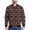 Watercolor Flamingo Pattern Print Bomber Jacket