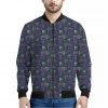 Watercolor Purple Grapes Pattern Print Bomber Jacket