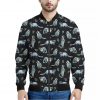 Watercolor Raccoon Pattern Print Bomber Jacket