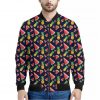 Watercolor Tropical Pattern Print Bomber Jacket