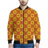 West Adinkra Symbols Pattern Print Bomber Jacket