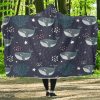 Whale Humpback Print Pattern Hooded Blanket Cloak Blanket