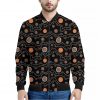 White And Orange Aboriginal Art Print Bomber Jacket