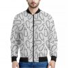 White Eggplant Drawing Print Bomber Jacket