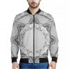 White Kaleidoscope Print Bomber Jacket