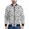 White Paisley Bandana Pattern Print Bomber Jacket