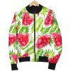 White Summer Watermelon Pattern Print Bomber Jacket