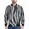 White Tiger Stripe Pattern Print Bomber Jacket